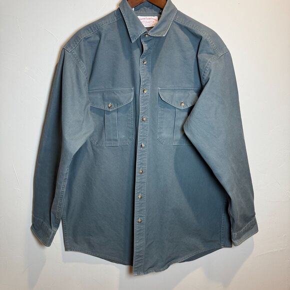 Filson Men's Gray Long Sleeve Shirt Vintage Size XL Extra Long Style 452XL - Picture 1 of 16